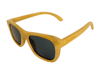 Occhiali da sole in legno di bambù tinta naturale, lenti polarizzate neutre colore nero, filtri protezione UV400 - Okulars