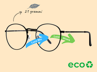 Okulars® Eco Metal Anti-Luce Blu - Black