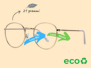 Okulars® Eco Metal Anti-Luce Blu - Silver